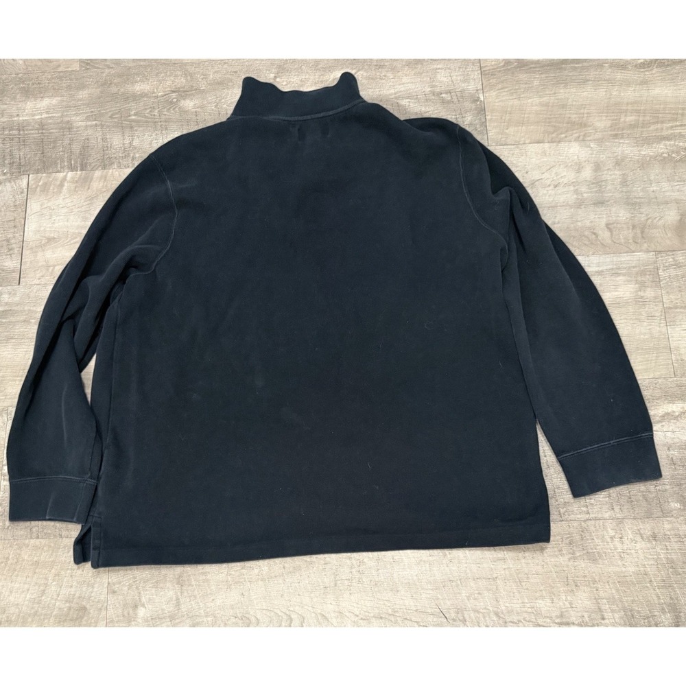Vintage Polo Ralph Lauren 1/4 Zip Cotton Sweater Black Big Pony POLO Horses XXL‎ - Picture 3 of 5